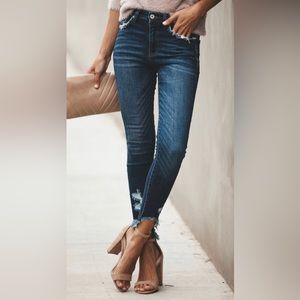 GALLOWAY FRAYED ANKLE SKINNY VICI